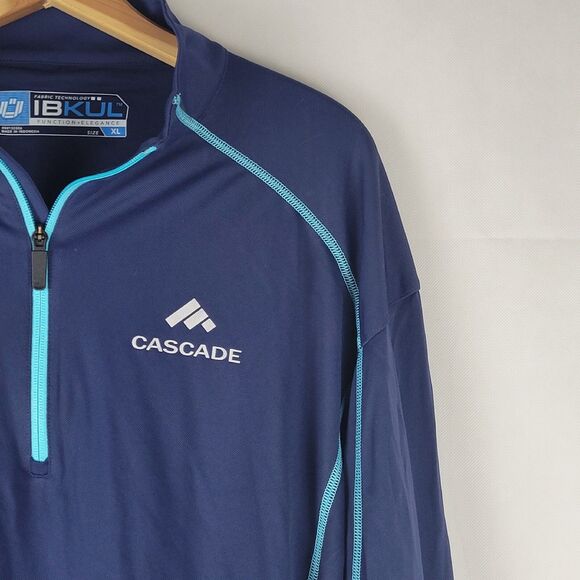 IBKUL  1/4 Zip Mock Neck Pullover Mens XL Navy Icefil Cooling Wicking UPF Golf - Picture 6 of 11